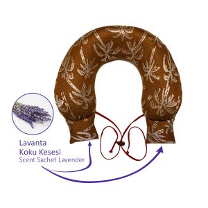 OmsybLavantalı Seyahat Boyun Yastığı Desenli kahverengi