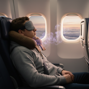 Omsy Lavantalı Seyahat Boyun Yastığı koyu kahverengi