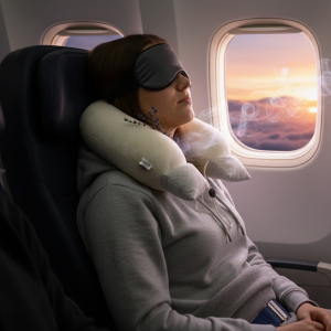 Omsy Lavantalı Seyahat Boyun Yastığı krem