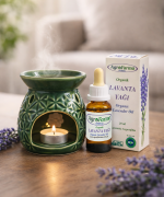 Ananas Desenli Seramik Buhurdanlık - Yeşil