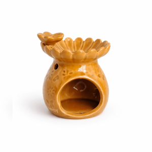 Kelebek Figürlü Dekoratif Seramik Buhurdanlık - Sarı